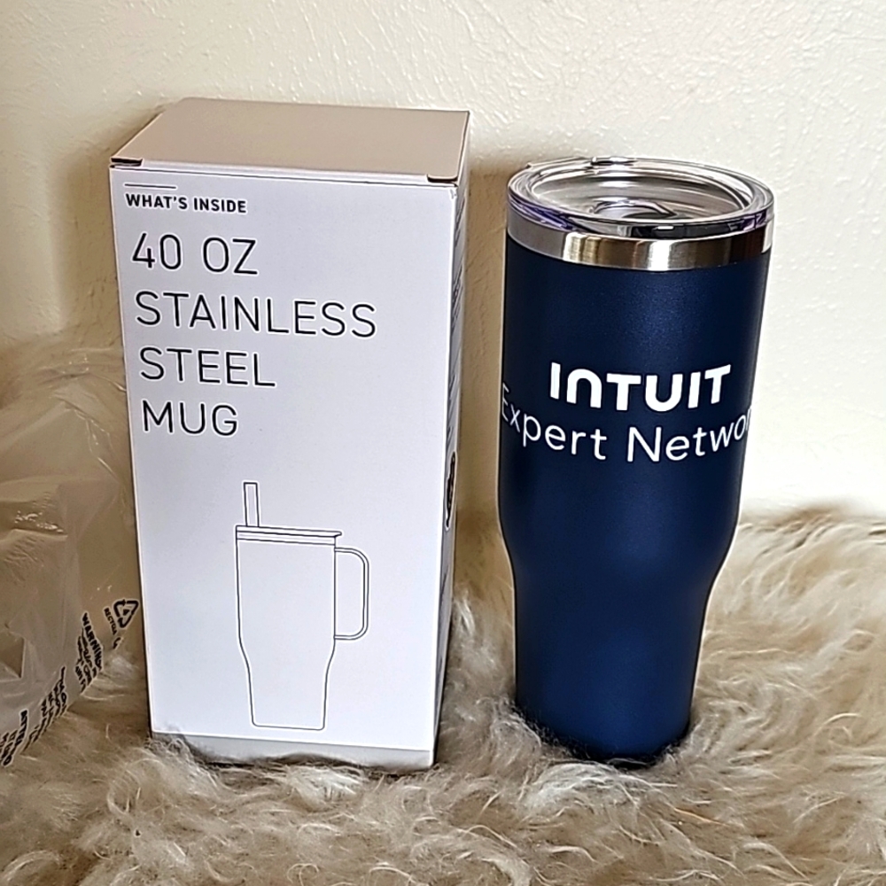 NEW Denali 40oz stainless steel insulated mug Intuit Expert Network logo